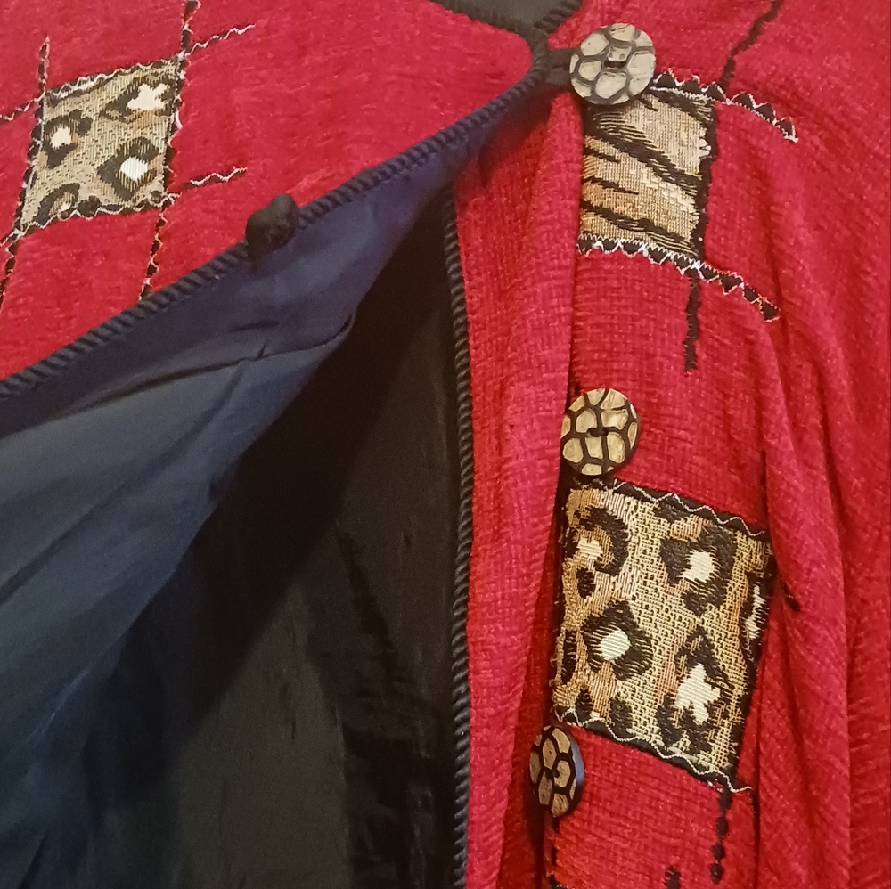 ALEX KIM Red Patchwork Jacket - Picture 4 of 5